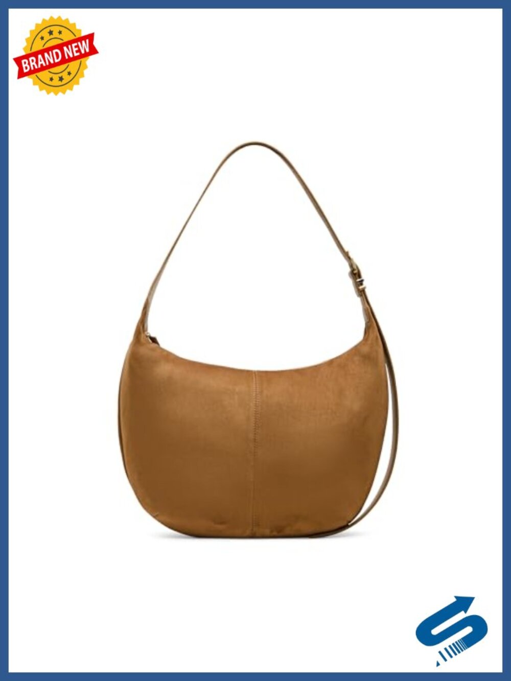 Faux Suede Hobo Bag with Adjustable Shoulder Strap